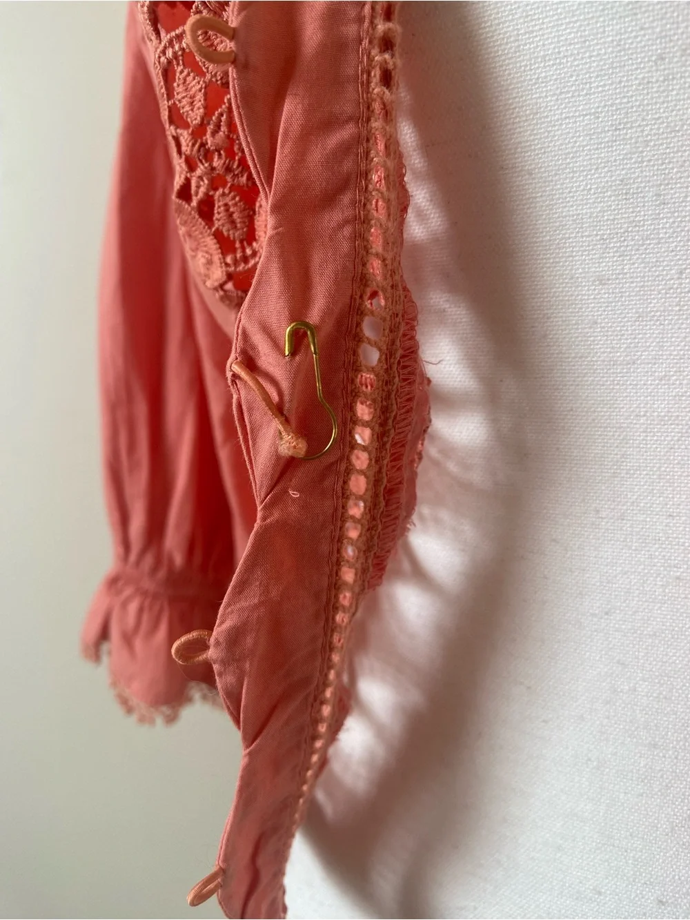 Free People Louella Embroidered Top Savannah Red XS NWT Flawed Cotton Boho